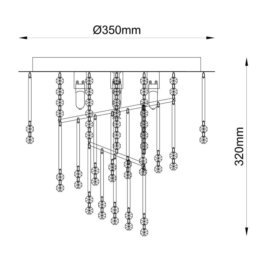 Zuma Line - Griestu gaismeklis 4xG9/25W/230V Ø 35 cm spīdīgs hroms/caurspīdīgs stikls