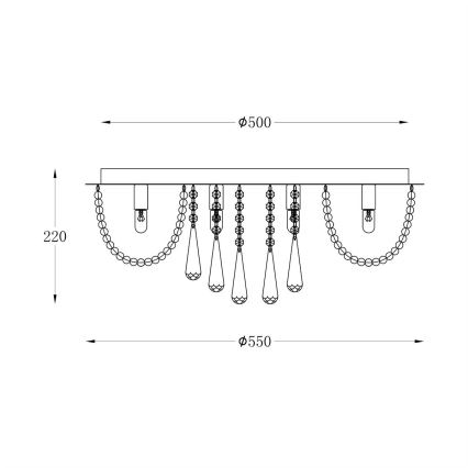 Zuma Line - Griestu lampa 8xG9/25W/230V d. 55 cm spīdīgi hromēts