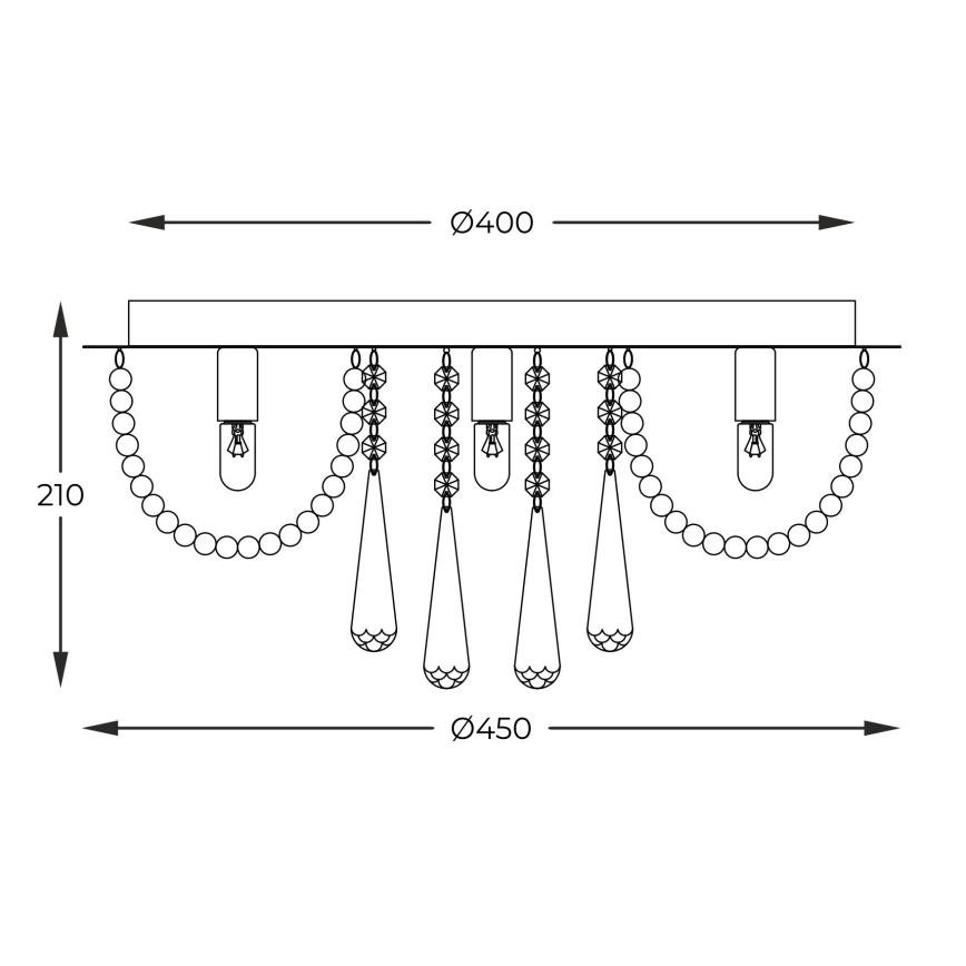 Zuma Line - Griestu lampa 6xG9/25W/230V d. 45 cm spīdīgi hromēts