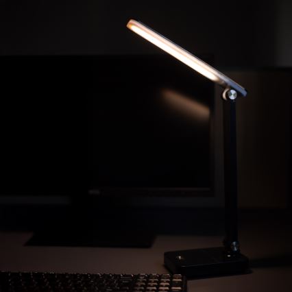 Zuma Line - LED Uzlādējama galda lampa LED/8W/1200 mAh 3000/4500/6000K CRI 90 melna