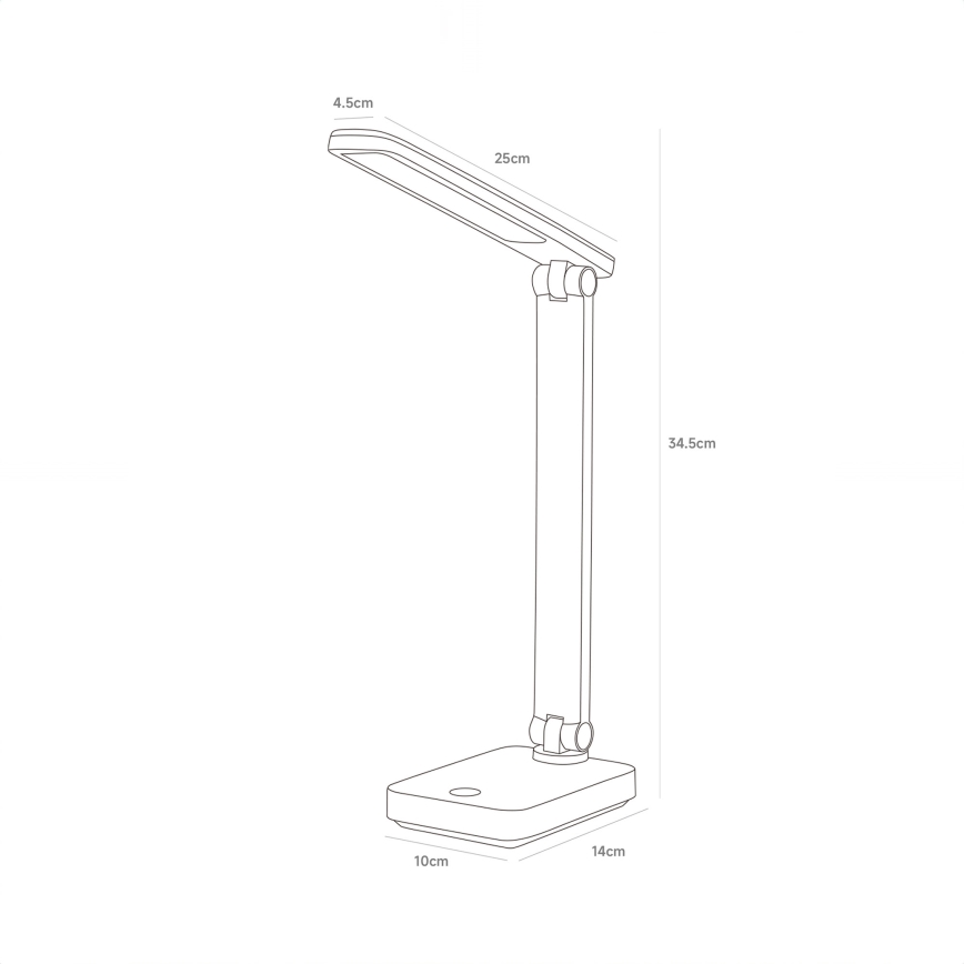 Zuma Line - LED Uzlādējama galda lampa LED/8W/1200 mAh 3000/4500/6000K CRI 90 melna