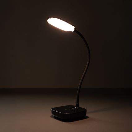 Zuma Line - LED Uzlādējama galda lampa LED/7W/1200 mAh 3000/4500/6000K melna