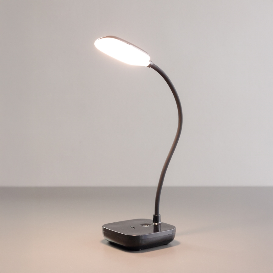 Zuma Line - LED Uzlādējama galda lampa LED/7W/1200 mAh 3000/4500/6000K melna