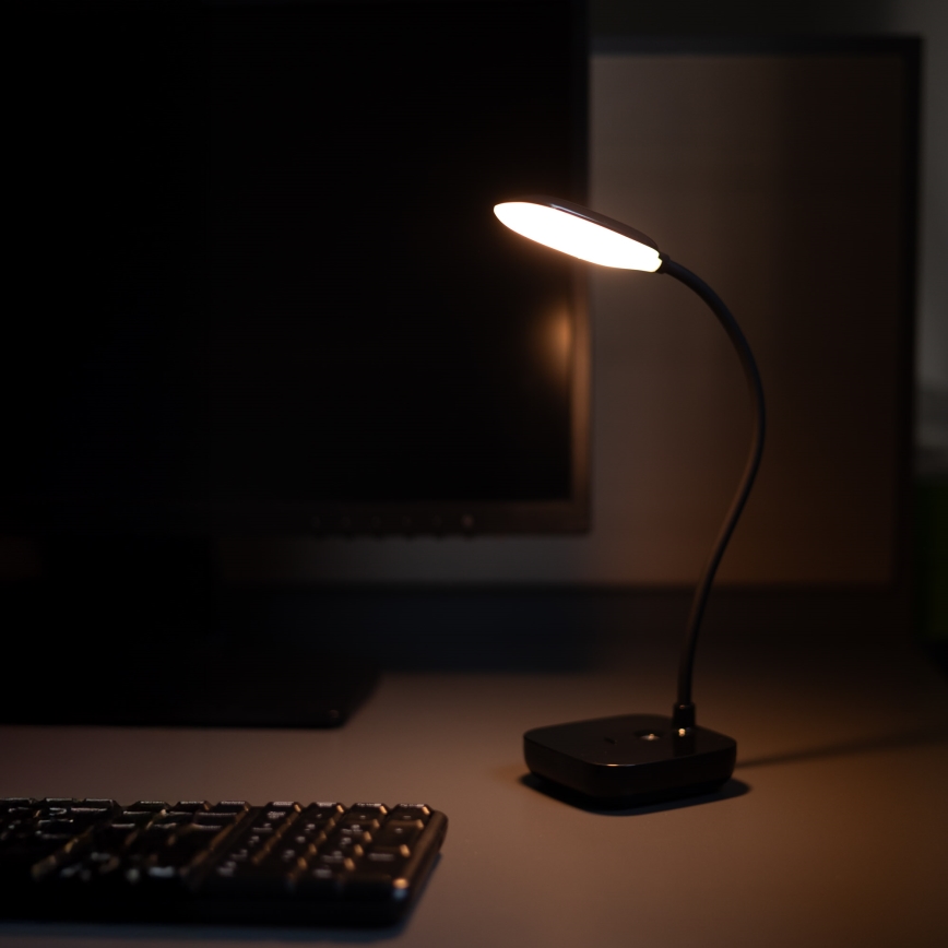 Zuma Line - LED Uzlādējama galda lampa LED/7W/1200 mAh 3000/4500/6000K melna