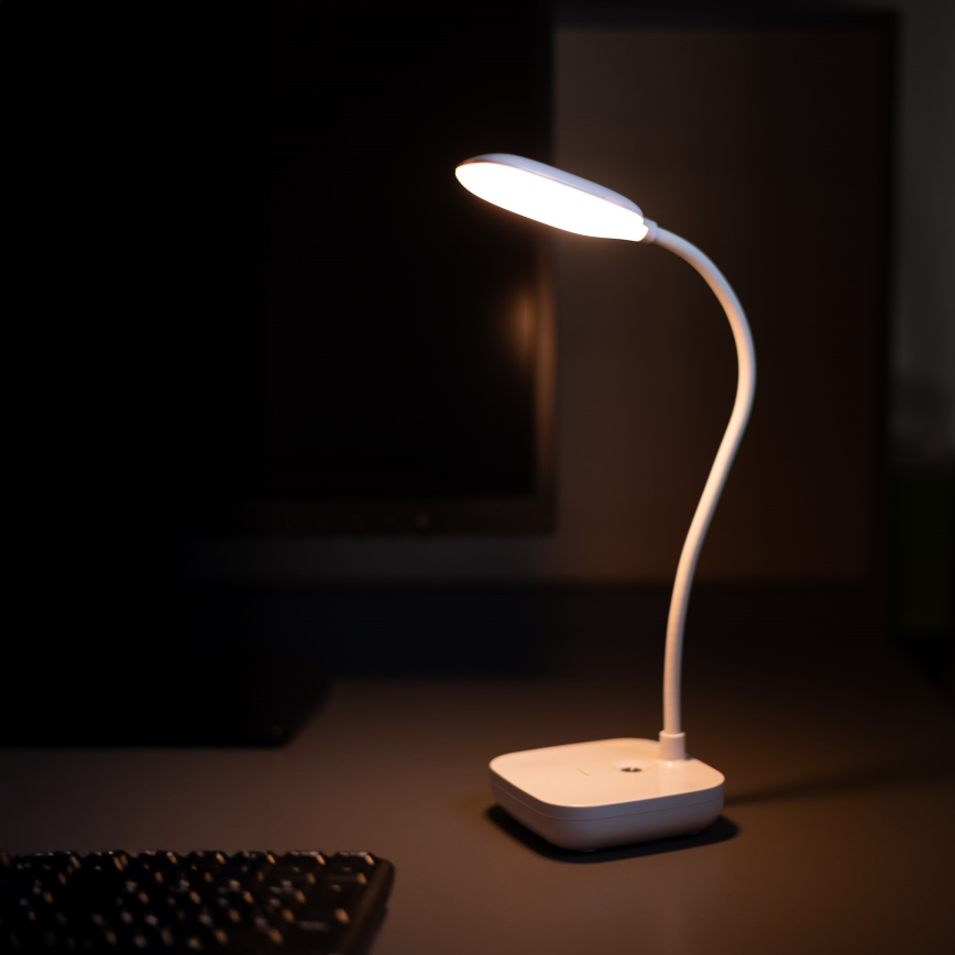 Zuma Line - LED Uzlādējama galda lampa LED/7W/1200 mAh 3000/4500/6000K CRI 90 balta