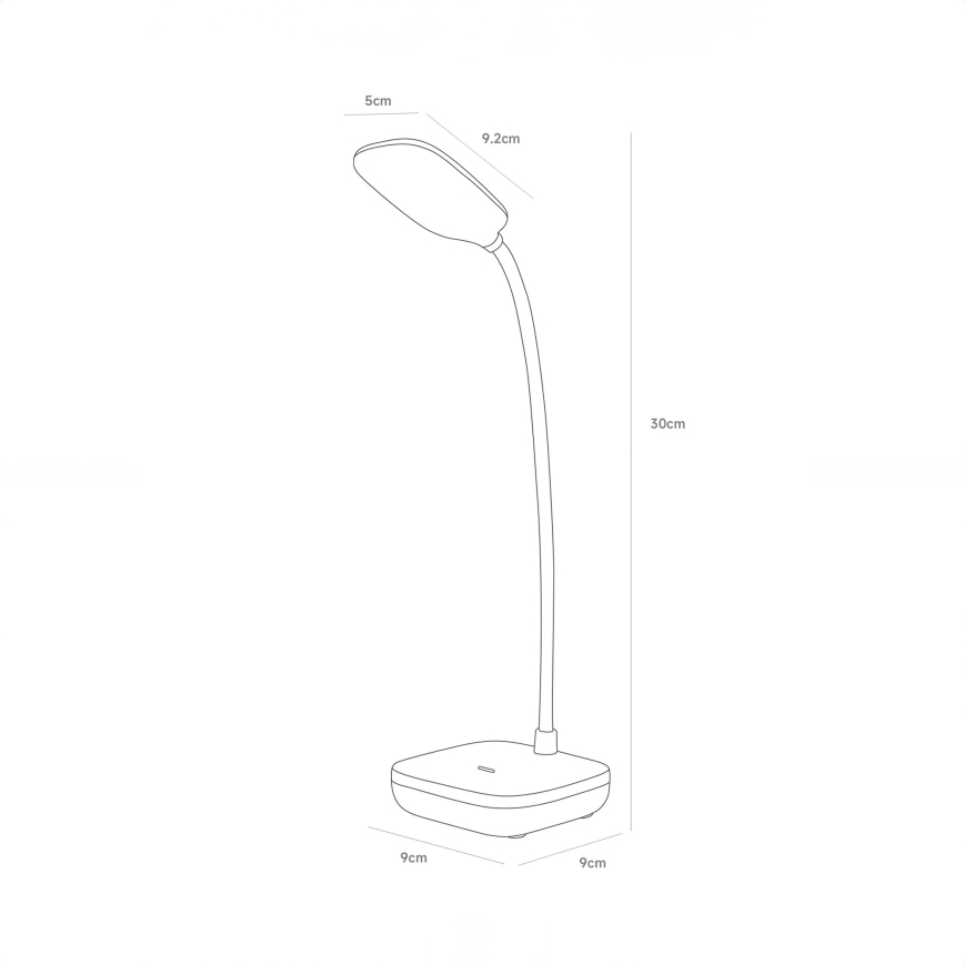 Zuma Line - LED Uzlādējama galda lampa LED/7W/1200 mAh 3000/4500/6000K CRI 90 balta