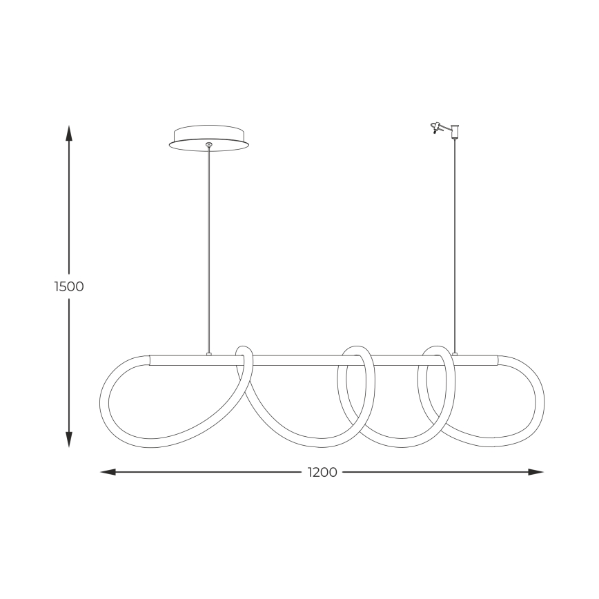 Zuma Line - LED Lustra ar auklu LED/45W/230V 3000/4000/6000K melna