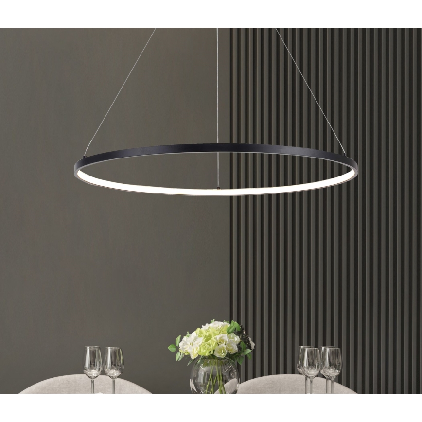 Zuma Line - LED Lustra ar auklu LED/36W/230V 3000/4000/6000K d. 80 cm melna