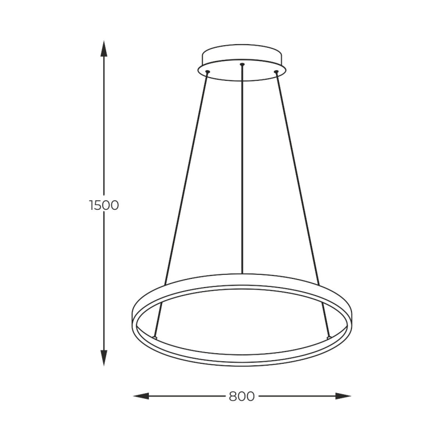 Zuma Line - LED Lustra ar auklu LED/36W/230V 3000/4000/6000K d. 80 cm melna