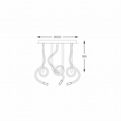 Zuma Line - LED Virsapmetuma lustra LED/45W/230V 3000/4000/6000K melna