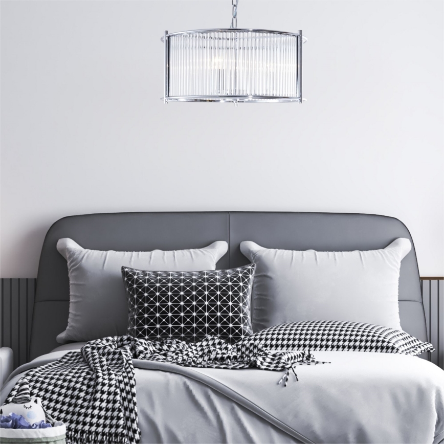 Zuma Line - Lustra ar ķēdi 3xE27/40W/230V spīdīgi hromēts