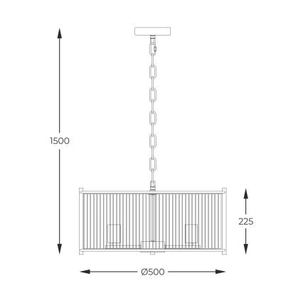 Zuma Line - Lustra ar ķēdi 3xE27/40W/230V spīdīgi hromēts