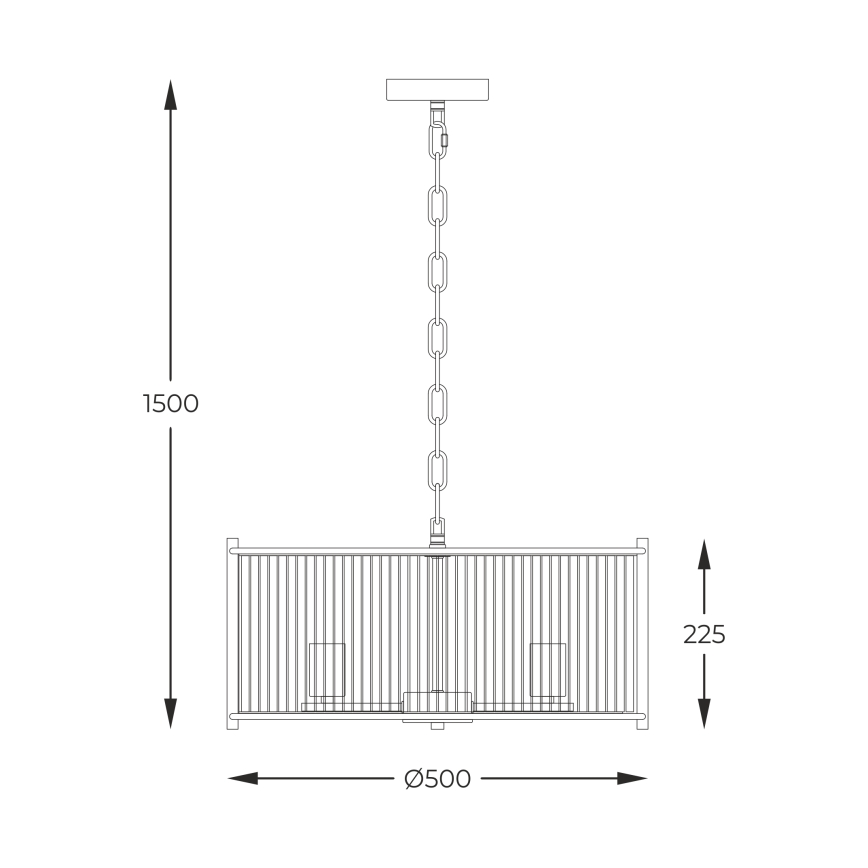 Zuma Line - Lustra ar ķēdi 3xE27/40W/230V spīdīgi hromēts