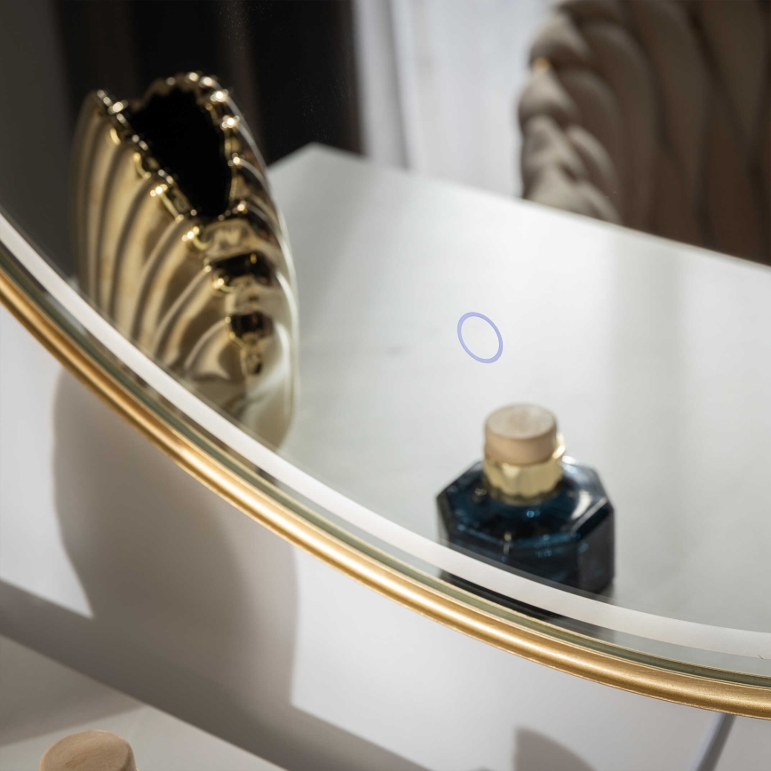 Zuma Line - LED vannas istabas sienas spogulis ar iebūvētu LED apgaismojumu/36W/230V 3000/4000/6000K Ø 80 cm IP44 zelta