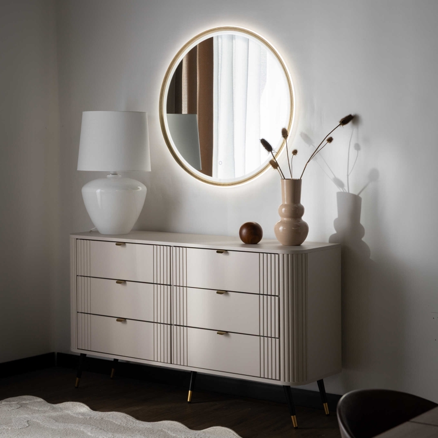 Zuma Line - vannas istabas sienas spogulis ar integrētu LED apgaismojumu LED/36W/230V 3000/4000/6000K Ø 80 cm IP44 misiņš