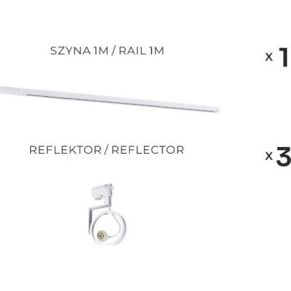 Zuma Line - Spotlights līstes sistēmā 3xGU10/15W/230V baltā krāsā