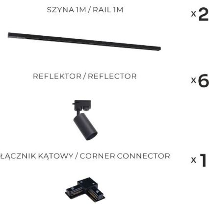 Zuma Line - Spotlights līstes sistēmā 6xGU10/35W/230V melnā krāsā
