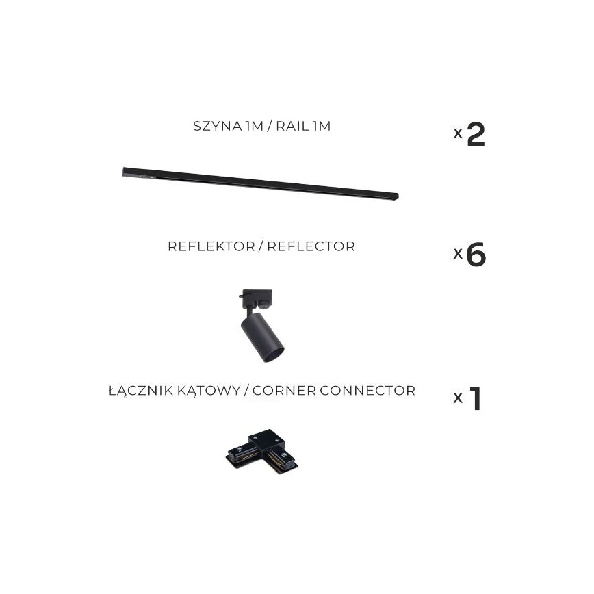 Zuma Line - Spotlights līstes sistēmā 6xGU10/35W/230V melnā krāsā