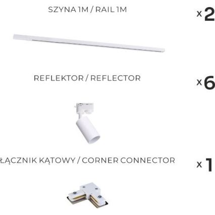 Zuma Line - Virziena gaismeklis sliežu sistēmā 6xGU10/35W/230V balts
