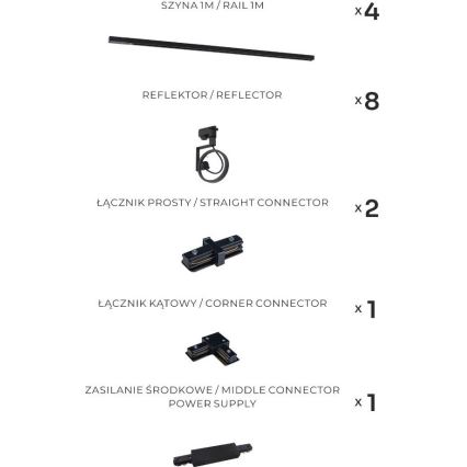 Zuma Line - Virziena gaismeklis sliežu sistēmai 8xGU10/15W/230V melns