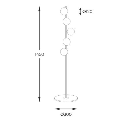 Zuma Line - Grīdas stāvlampa 5xG9/40W/230V