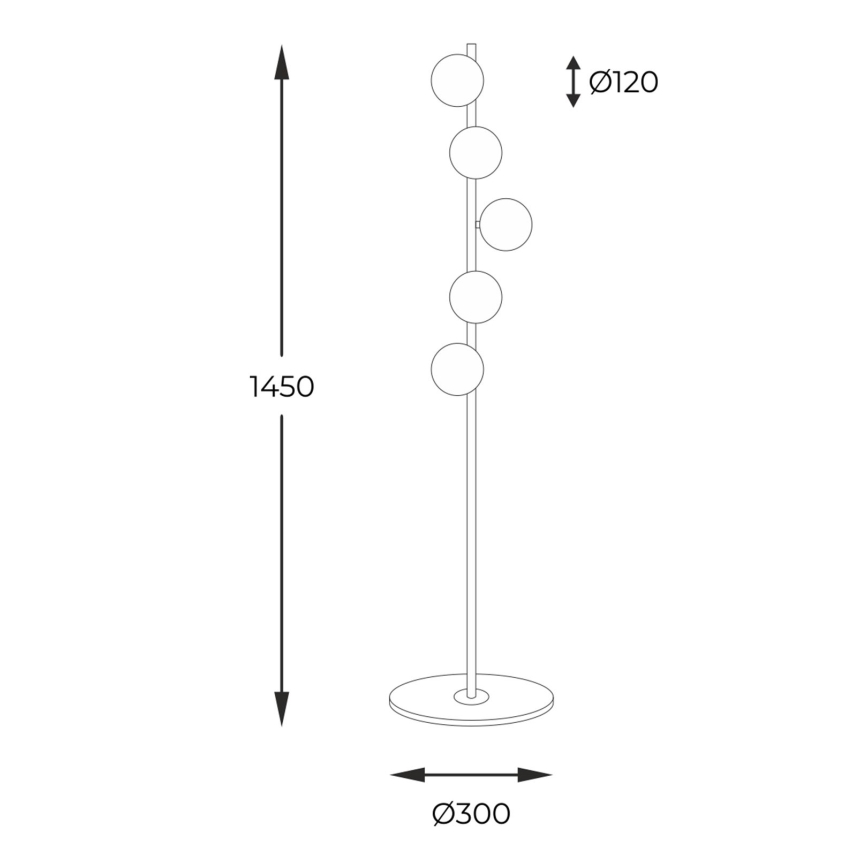 Zuma Line - Grīdas stāvlampa 5xG9/40W/230V