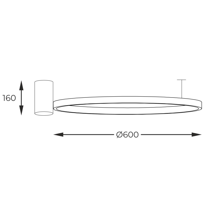 Zuma Line - LED Lustra ar auklu LED/32W/230V 3000/4000/6000K d. 60 cm melna