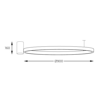 Zuma Line - LED Griestu lampa LED/40W/230V 3000/4000/6000K d. 90 cm melna