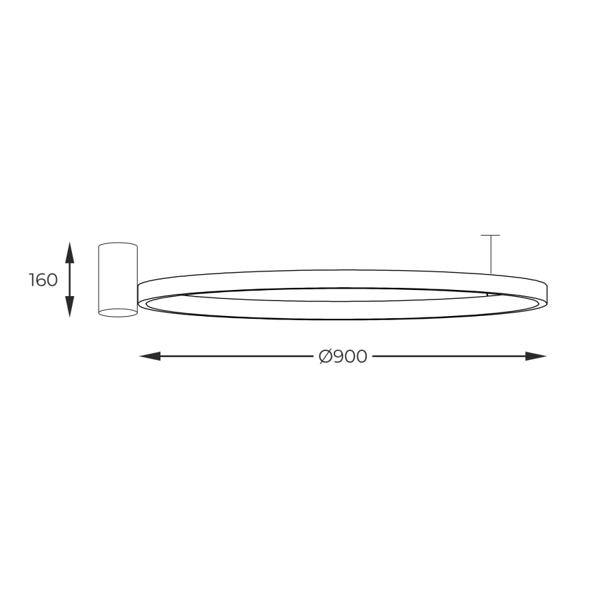 Zuma Line - LED Griestu lampa LED/40W/230V 3000/4000/6000K d. 90 cm melna