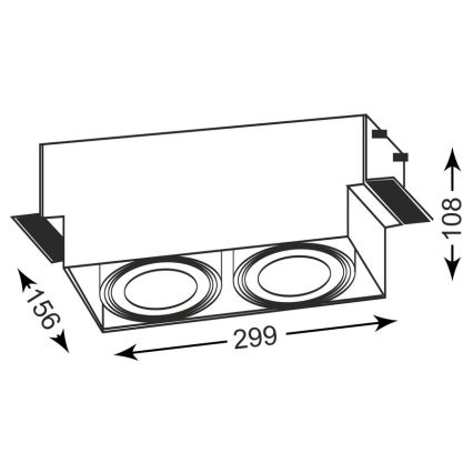 Zuma Line - Iebūvējams gaismeklis 2xGU10-AR111/15W/230V balts