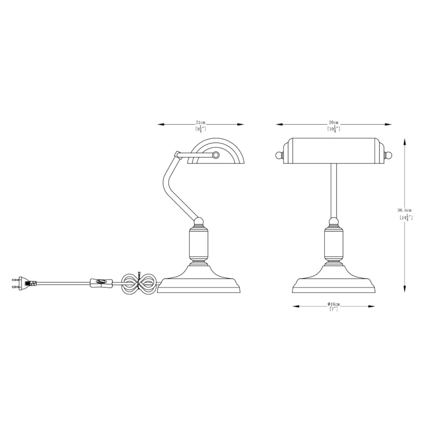 Zuma Line - Galda lampa 1xE27/40W/230V pelēka