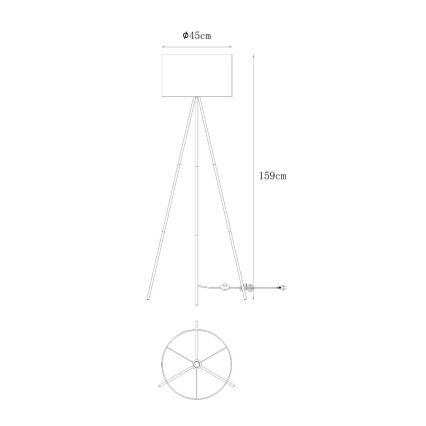 Zuma Line - Grīdas stāvlampa 1xE27/40W/230V melna/zelta