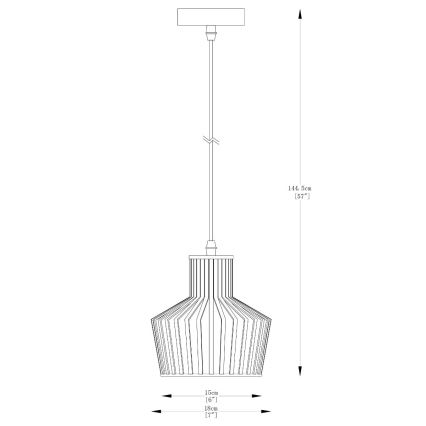Zuma Line - Lustra ar auklu 1xE27/40W/230V d. 18 cm melna