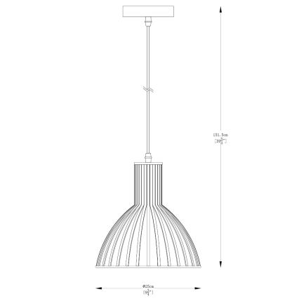 Zuma Line - Lustra ar auklu 1xE27/40W/230V d. 25 cm zelta