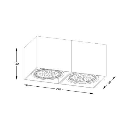 Zuma Line - Starmetis 2xGU10-ES111/15W/230V melna