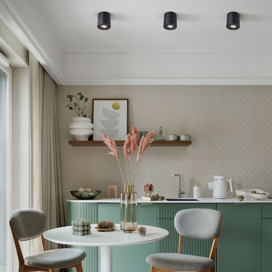 Zuma Line - LED RGBW ar regulējamu spilgtumu vannas istabas spota gaismeklis 1xGU10/6W/230V IP44 melns + tālvadības pults