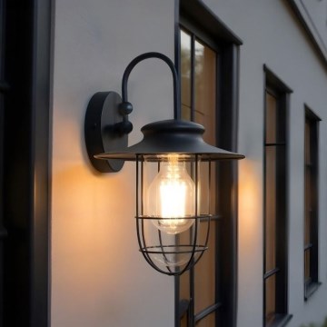 Zuma Line - Āra sienas lampa 1xE27/60W/230V IP44 melna