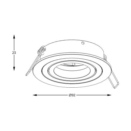 Zuma Line - Iebūvējamais griestu gaismeklis 1xGU10/50W/230V melns