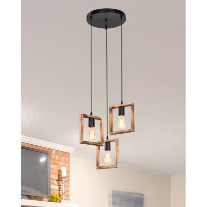 Zuma Line - Lustra ar auklu 3xE27/20W/230V priede/melna