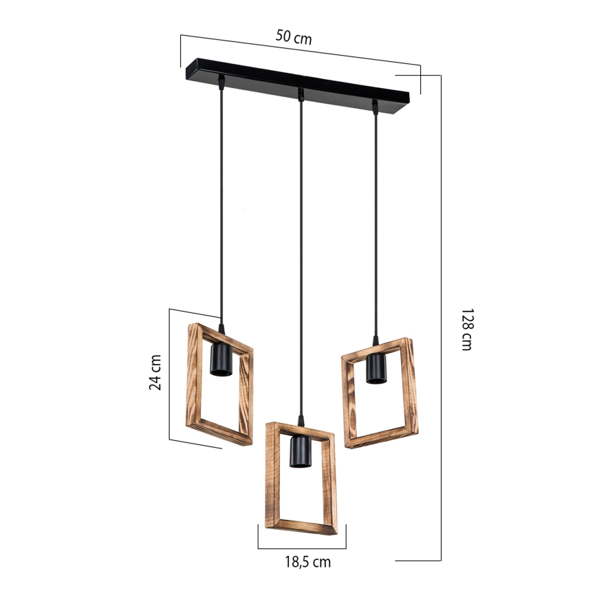 Zuma Line - Lustra ar auklu 3xE27/20W/230V priede/melna