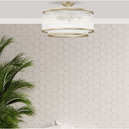 Zuma Line - Virsapmetuma lustra 6xE14/60W/230V zelta