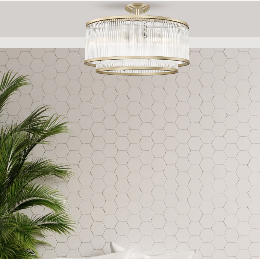 Zuma Line - Virsapmetuma lustra 6xE14/60W/230V zelta