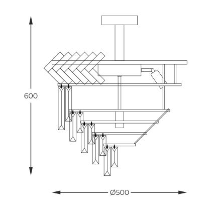 Zuma Line - Lustra ar stieni 9xE14/40W/230V zelta