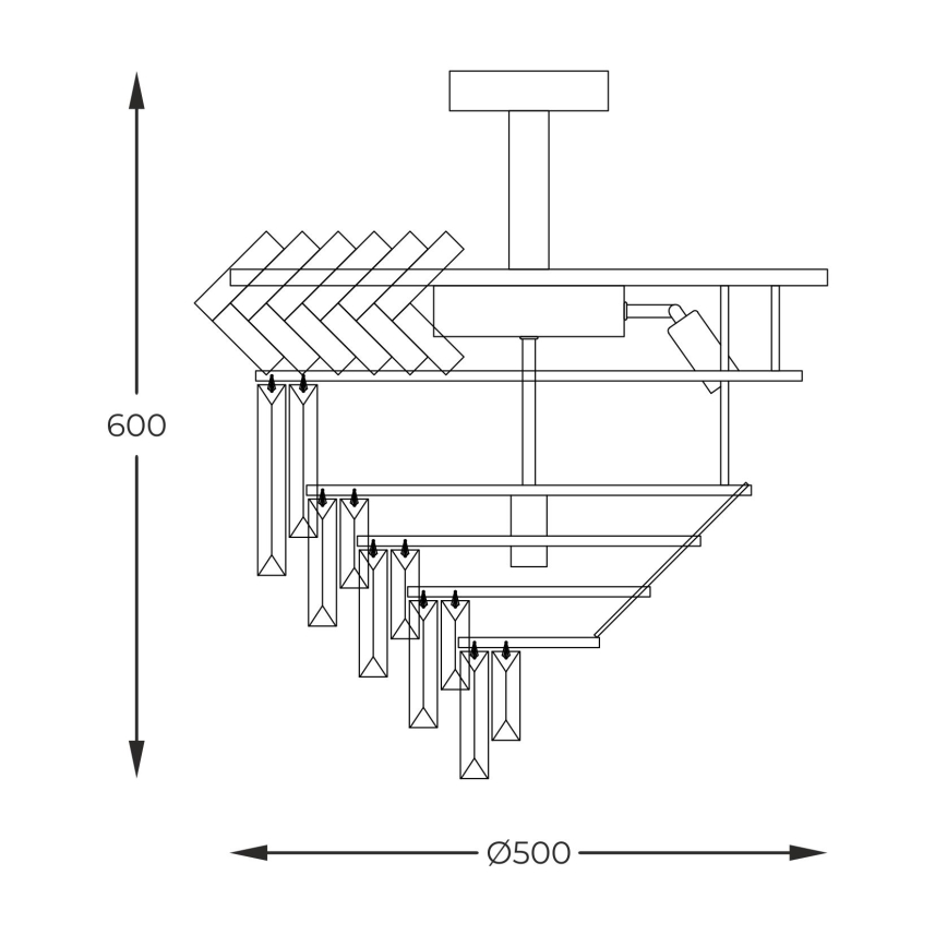 Zuma Line - Lustra ar stieni 9xE14/40W/230V zelta