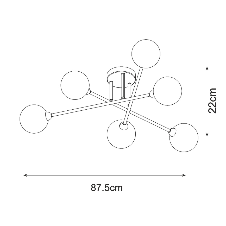 Zuma Line - Virsapmetuma lustra 6xG9/3W/230V melna
