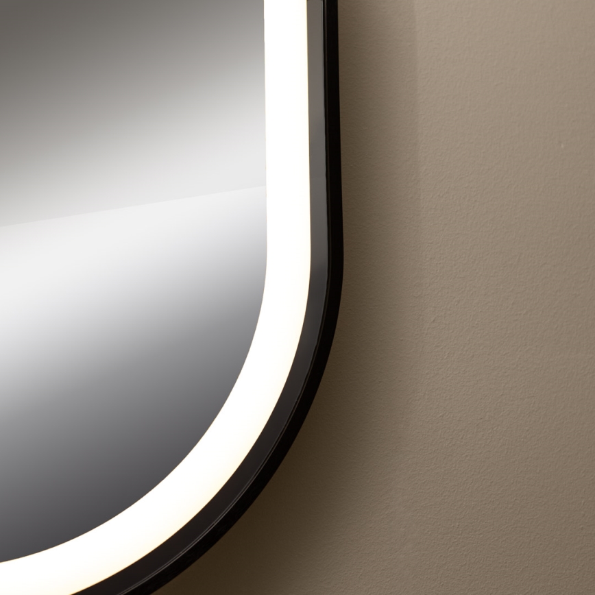 Zuma Line - LED Vannas istabas sienas spogulis ar fona apgaismojumu LED/24W/230V 3000/4000/6000K 70x50 cm IP44 melna