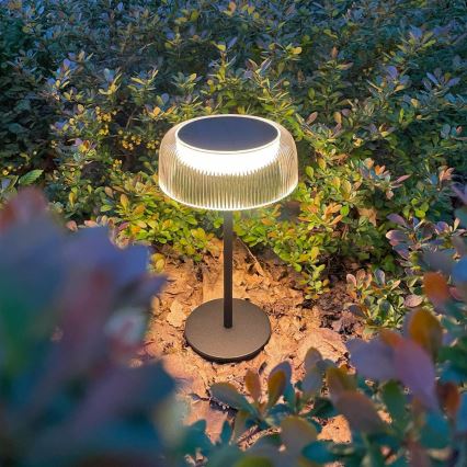 Zuma Line - LED Aptumšojama saules enerģijas uzlādējams galda lampa LED/2,5W/2000 mAh IP44 melna