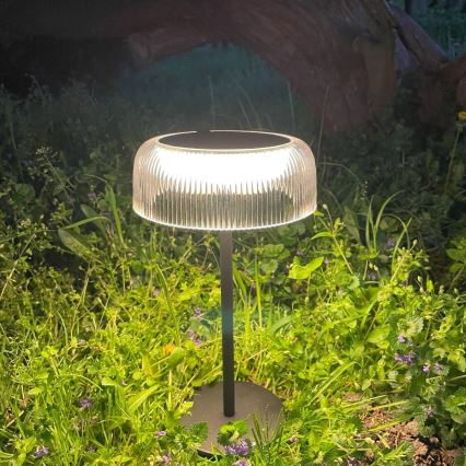 Zuma Line - LED Aptumšojama saules enerģijas uzlādējams galda lampa LED/2,5W/2000 mAh IP44 melna