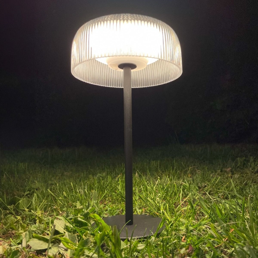 Zuma Line - LED Aptumšojama saules enerģijas uzlādējams galda lampa LED/2,5W/2000 mAh IP44 melna