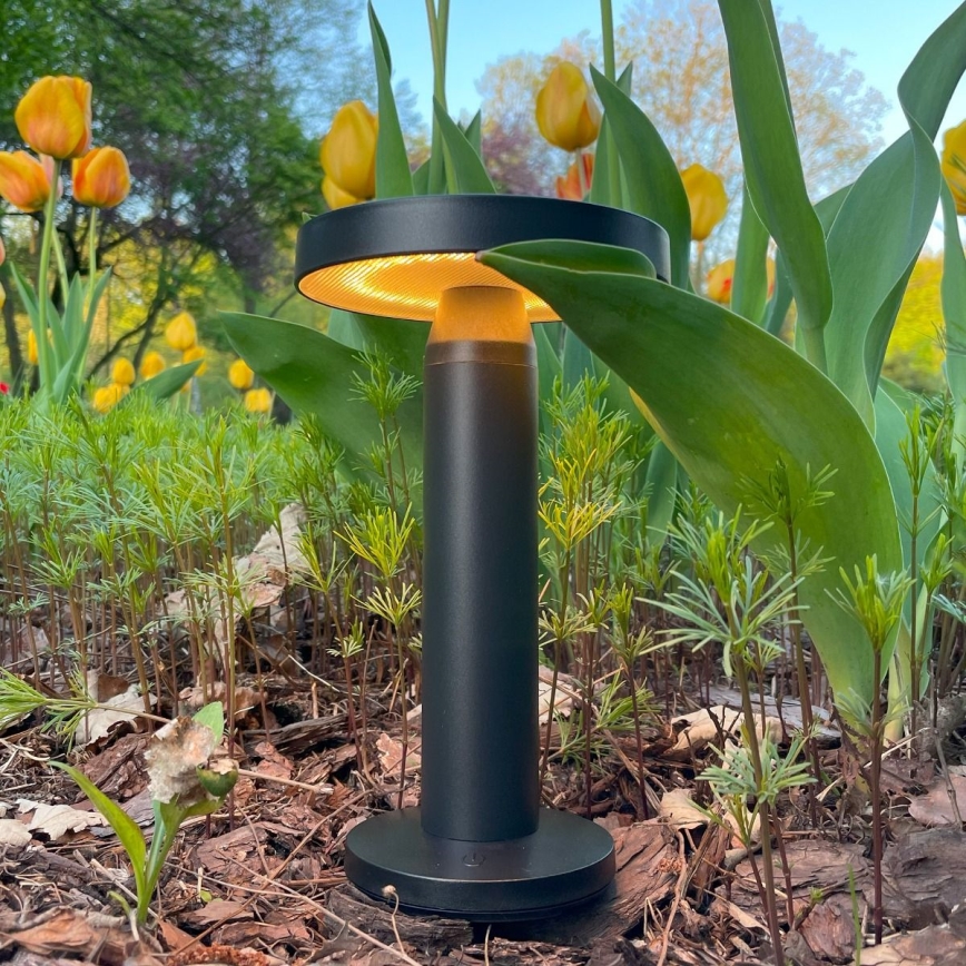 Zuma Line - LED Aptumšojama saules enerģijas uzlādējams galda lampa LED/2W/2000 mAh IP44 melna
